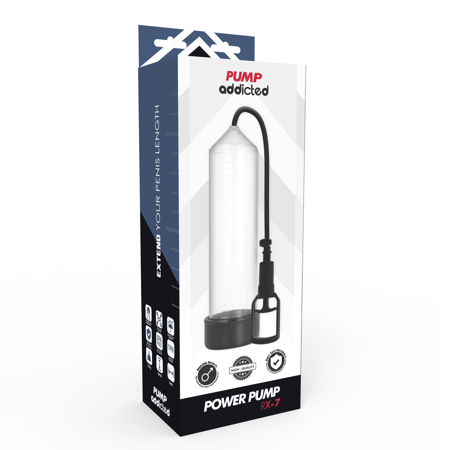 PUMP ADDICTED Bomba Ereción RX7 Negro – Estimulador Con Diseño Innovador Para Placer Intimo
