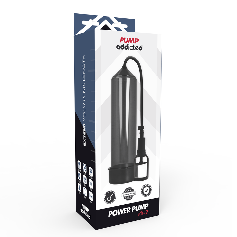 PUMP ADDICTED Bomba Ereción RX7 Negro – Estimulador Con Diseño Innovador Para Placer Intimo