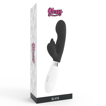 GLOSSY Elvis Rabbit Nero – Vibratore Erotico con 10 Funzioni di Vibrazione