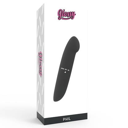 Vibratore GLOSSY PHIL Nero – Vibratore da viaggio con potenti doppie vibrazioni
