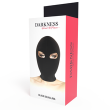 Maschera nera DARKNESS Submission – Vestibilità perfetta con tessuto confortevole per un'esperienza unica