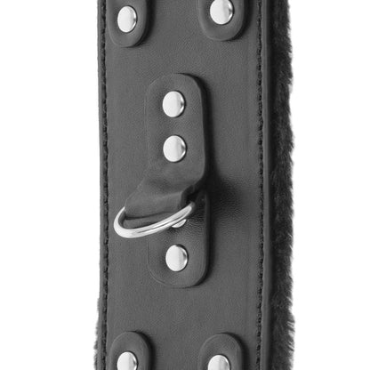 DARKNESS Esposas De Cuero Negros – Diseño Elegante Con Forro Ajustable Para Comodidad Ideal