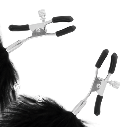 DARKNESS Pinzas Para Pezones Con Pompones – Estimulación Sensorial Ajustable Para Él Y Ella