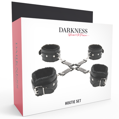 DARKNESS - BLACK LEATHER HAND AND FOOT CUFFS