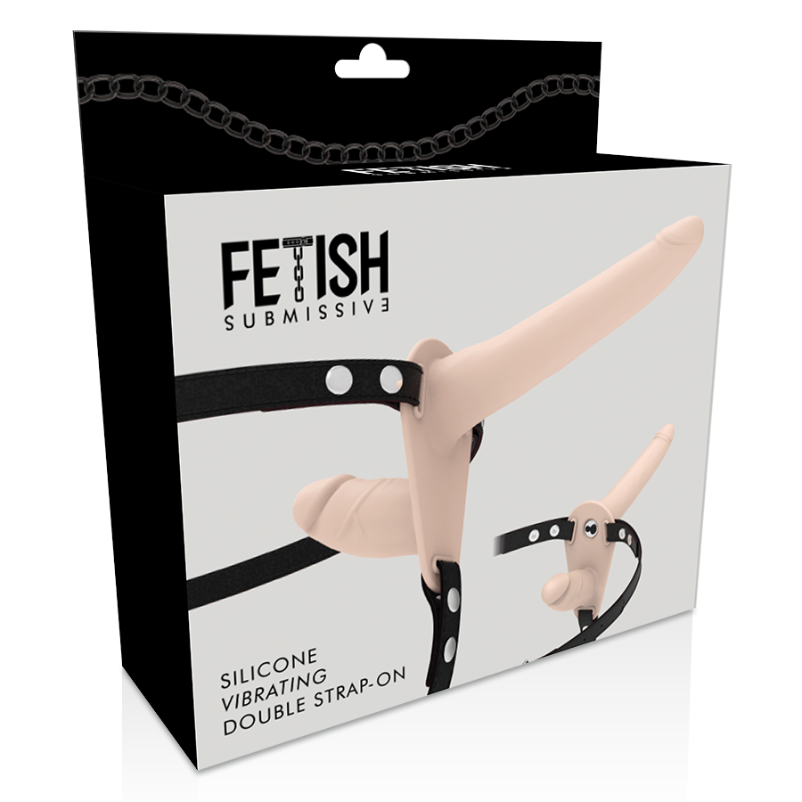 FETISH SUBMISSIVE HARNESS - DOUBLE PENETRATION VIBRATOR FLESH UP