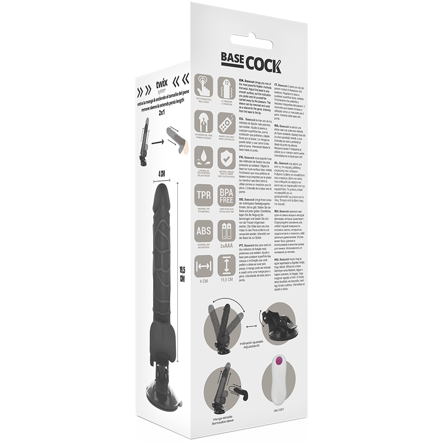 Basecock Vibrador Realista Control Remoto 19.5 Cm – Diseño Realista Para Placer Intenso
