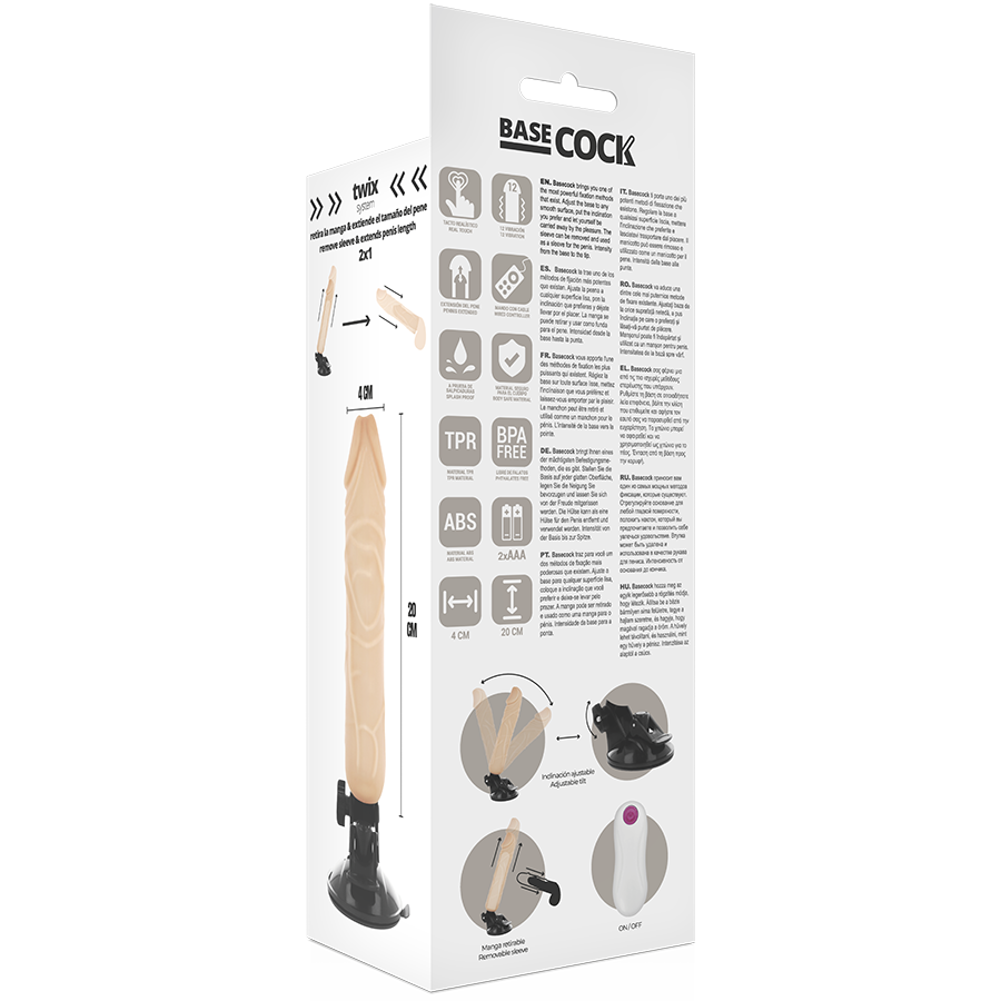 Basecock Vibrador Realístico Control Remoto 20 Cm – Diseño Natural Para Una Estimulación Única