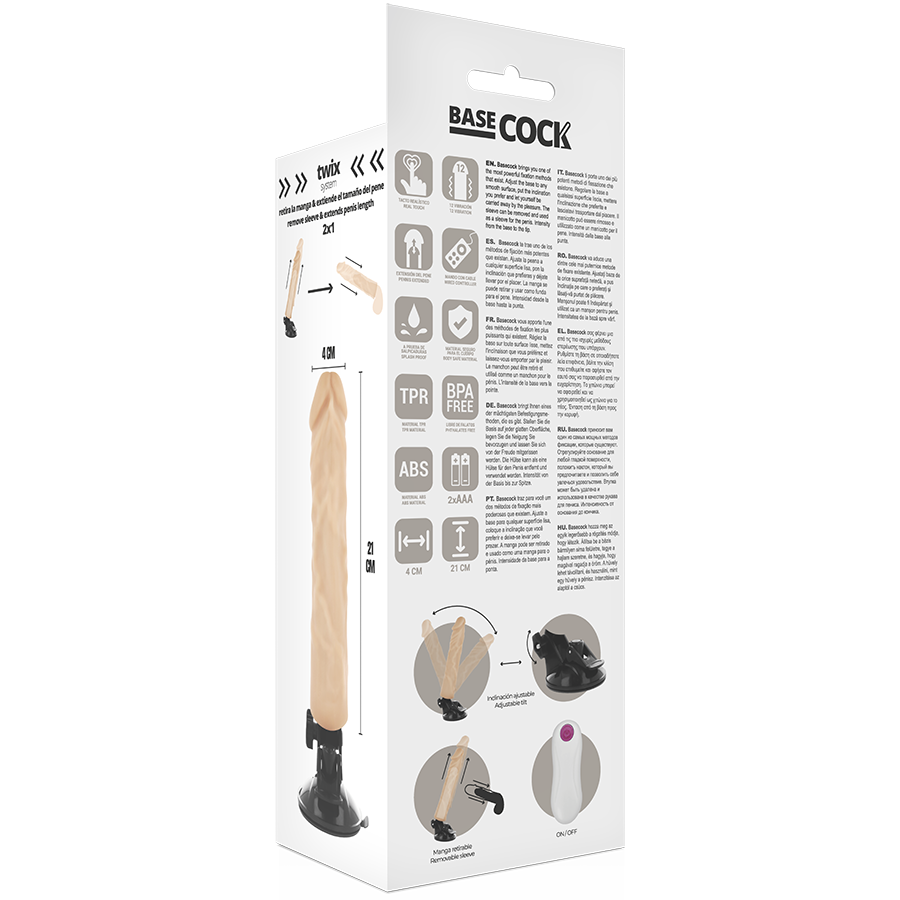 Basecock Vibrador Realista Control Remoto 21 Cm – Diseño Ergonómico Para Mayor Comodidad