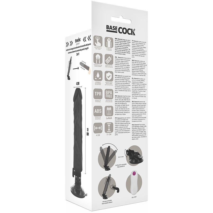 Basecock Vibrador Realista Control Remoto 21 Cm – Diseño Ergonómico Para Mayor Comodidad