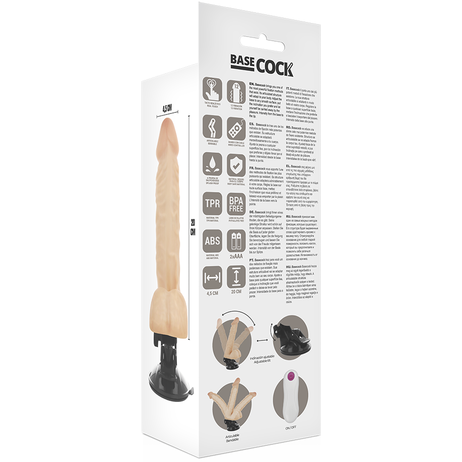 Basecock Vibrador Realista Articulable 20 Cm – Juguete Erótico Flexible Con Control Remoto