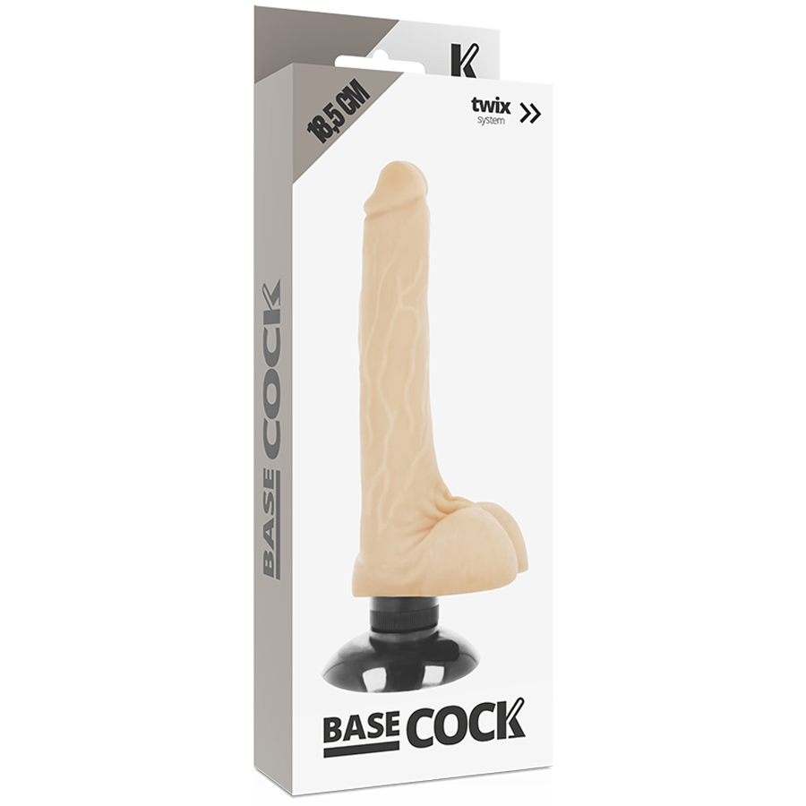 BASECOCK Vibrador Realista 2 en 1 Natural 18.5 cm – Versatilidad Y Realismo Para Una Experiencia Única