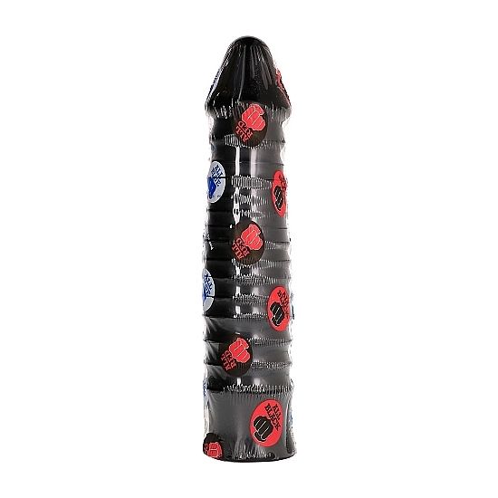 Dildo All Black 26 cm – Design ergonomico con texture a coste per un piacere maggiore