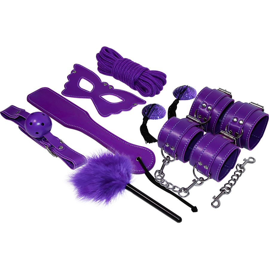 Experience BDSM Fetish Kit Serie Purple – Kit de Bondage Para Explorar Placer Con Diseño Elegante