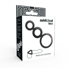 ADDICTED TOYS - PENIS AND TESTICLE RING SET - SMOKED