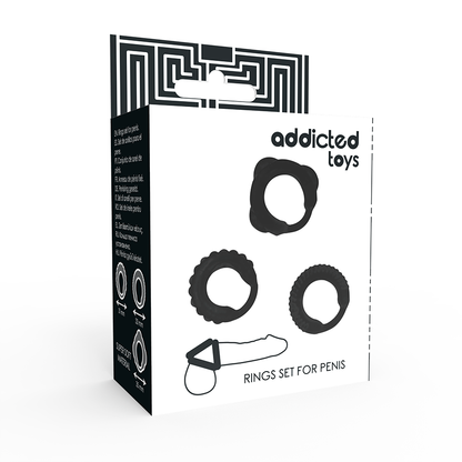 Comprar ADDICTED TOYS Set de 3 Anillos – Estimulación Confortable Para Placer Mejorado-Noxtic