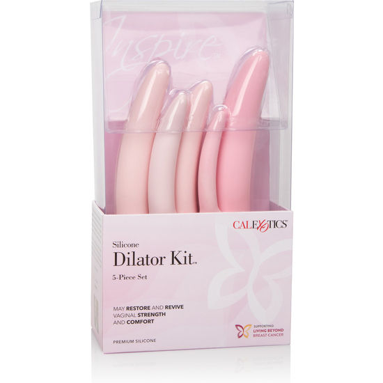 Kit dilatatore in silicone CALEXOTICS Inspire 5 pezzi – Elegante set per l'autoesame con silicone medico