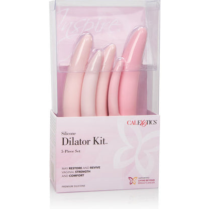 Kit dilatatore in silicone CALEXOTICS Inspire 5 pezzi – Elegante set per l'autoesame con silicone medico