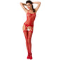 Comprar Passion Woman BS050 Bodystocking Rojo Talla Única – Diseño Sexy Con Abertura Y Bordados Elegantes-Noxtic