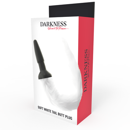 Comprar DARKNESS Plug Anal Silicona Con Cola Blanca – Estimulador Visual Para Todos Los Niveles-Noxtic