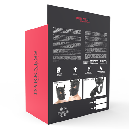 DARKNESS Máscara Perro De Neopreno Con Hocico Extraíble L – Diseño Innovador Para Juegos De Roles Creativos