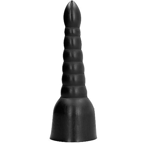 Dildo All Black 34 cm – Design a coste per una stimolazione extra