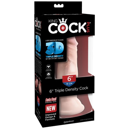 KING COCK Dildo a Tripla Densità 15 CM – Design con Asta Interna Rigida e Pelle Morbida per un Piacere Ottimale