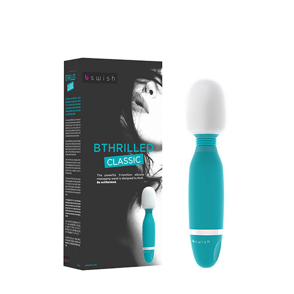 B SWISH Bthrilled Classic Wand Vibrator Jade – Massaggiatore impermeabile con testina in silicone morbido