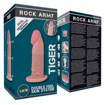 Comprar ROCKARMY Dildo Tiger Dual Density 14 CM – Dildo Realista Con Base De Ventosa Para Experiencias Placentera-Noxtic