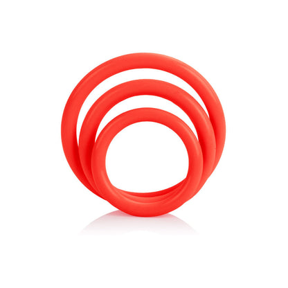 Comprar CALEXOTICS Set Tres Anillas Erección Rojo – Silicona Médica Hipoalergénica Para Mejora del Placer Intimo-Noxtic