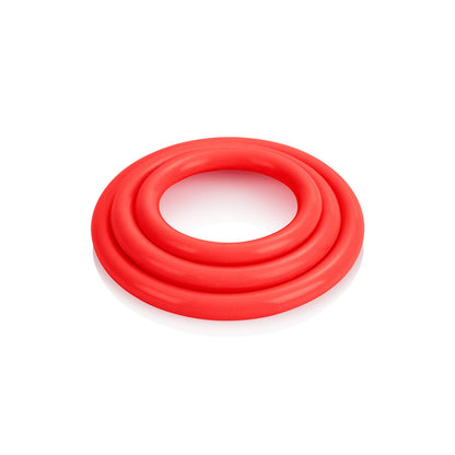 Comprar CALEXOTICS Set Tres Anillas Erección Rojo – Silicona Médica Hipoalergénica Para Mejora del Placer Intimo-Noxtic