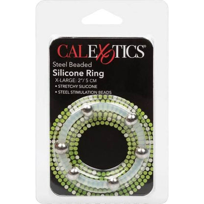 Comprar CALEXOTICS Anillo De Silicona Con Cuentas De Acero Talla XL – Diseño Ergonómico Para Estimulación Única-Noxtic