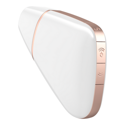 SATISFYER LOVE TRIANGLE STIMULATOR AND VIBRATOR - WHITE