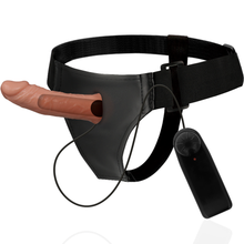 HARNESS ATTRACTION - BENNY HOLLOW HARNESS WITH VIBRATOR 15 CM -OR- 4.5 CM
