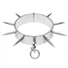 Comprar Metal Hard Collar Con Puntas – Collar De Metal Con Diseño Brillante Y Anilla En O Para Bondage-Noxtic