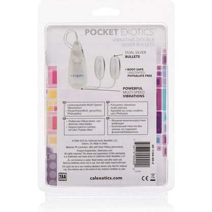 Comprar CALEXOTICS Balas Vibradoras Doradas Duo Silver – Diseño Elegante Para Placer Intenso-Noxtic