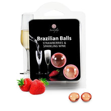 Comprar SECRETPLAY Set 2 Bolas Brasileñas Fresas Con Cava – Lubricante Hidratante Para Masajes Agradables-Noxtic