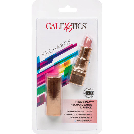 CALEXOTICS Bala Pintalabios Recargable Hide & Play Soft Rosa – Juguete Elegante Con Diseño Discreto y Funcional
