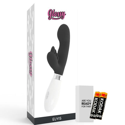 GLOSSY Elvis Rabbit Nero – Vibratore Erotico con 10 Funzioni di Vibrazione