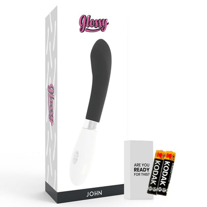 GLOSSY John Vibrador Negro – Diseño Ergonómico Con Curva Natural Para Comodidad Perfecta