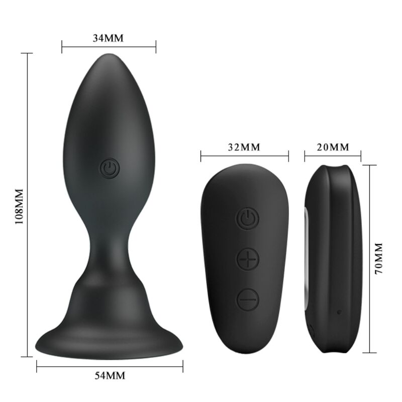 MR PLAY Plug Anale Vibrante Nero – Design Ergonomico con 12 Modalità di Stimolazione