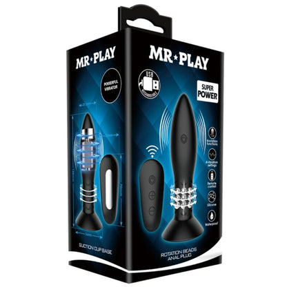 Comprar MR PLAY Plug Con Bolas Rotatorias Negro – Estimulador Con Control Remoto Para Sensaciones Únicas-Noxtic