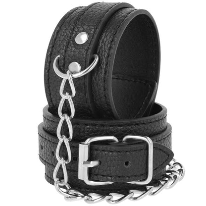 Comprar DARKNESS Esposas Leather Negro – Diseño Elegante Con Ajuste Personalizable-Noxtic
