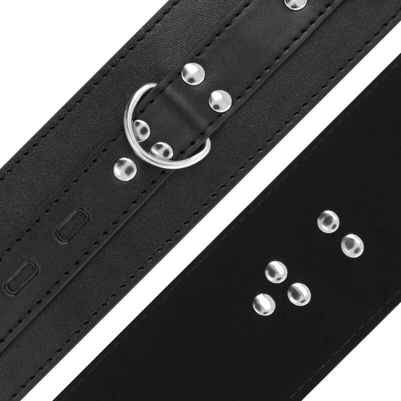 Manette in pelle nera DARKNESS – Accessorio elegante per un'esplorazione con stile