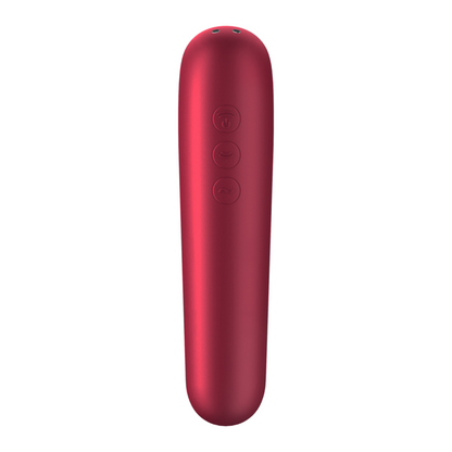 SATISFYER - DUAL LOVE VIBRATOR AND SUCTION WITH PULSED AIR RED