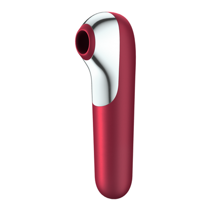SATISFYER - DUAL LOVE VIBRATOR AND SUCTION WITH PULSED AIR RED
