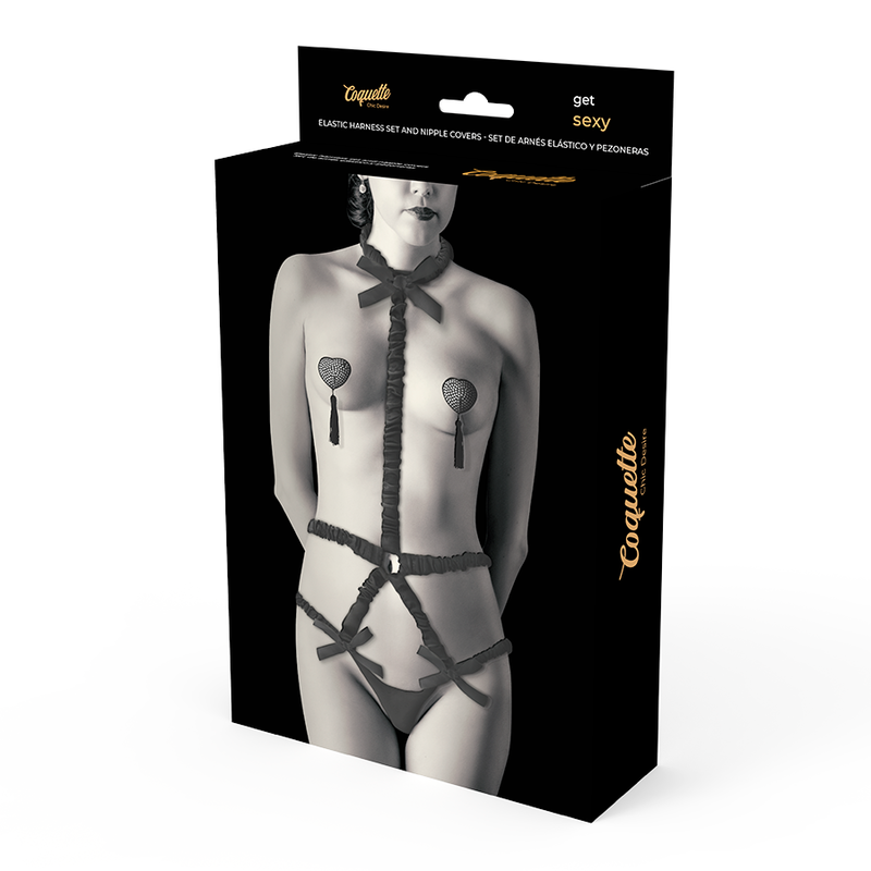 Comprar COQUETTE Chic Desire – Conjunto De Lencería Con Pezoneras A Juego Para Potenciar Tu Feminidad-Noxtic