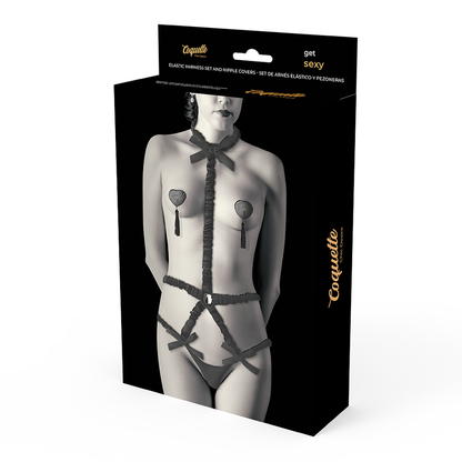 Comprar COQUETTE Chic Desire – Conjunto De Lencería Con Pezoneras A Juego Para Potenciar Tu Feminidad-Noxtic