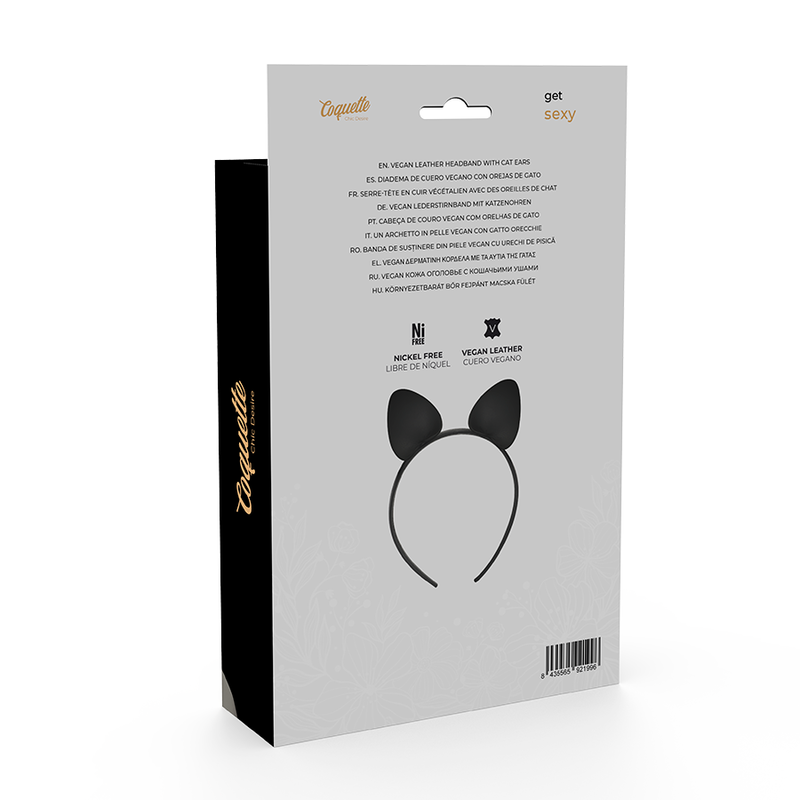 Comprar COQUETTE CHIC DESIRE – Diadema Con Orejas De Gato En Cuero Vegano Para Estilo Elegante-Noxtic