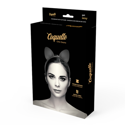 Comprar COQUETTE CHIC DESIRE – Diadema Con Orejas De Gato En Cuero Vegano Para Estilo Elegante-Noxtic