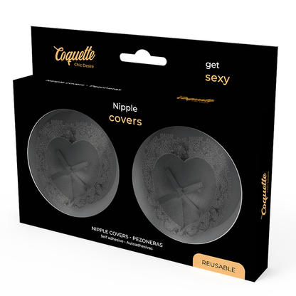Copricapezzoli neri Coquette Chic Desire – Facile applicazione con nastro autoadesivo